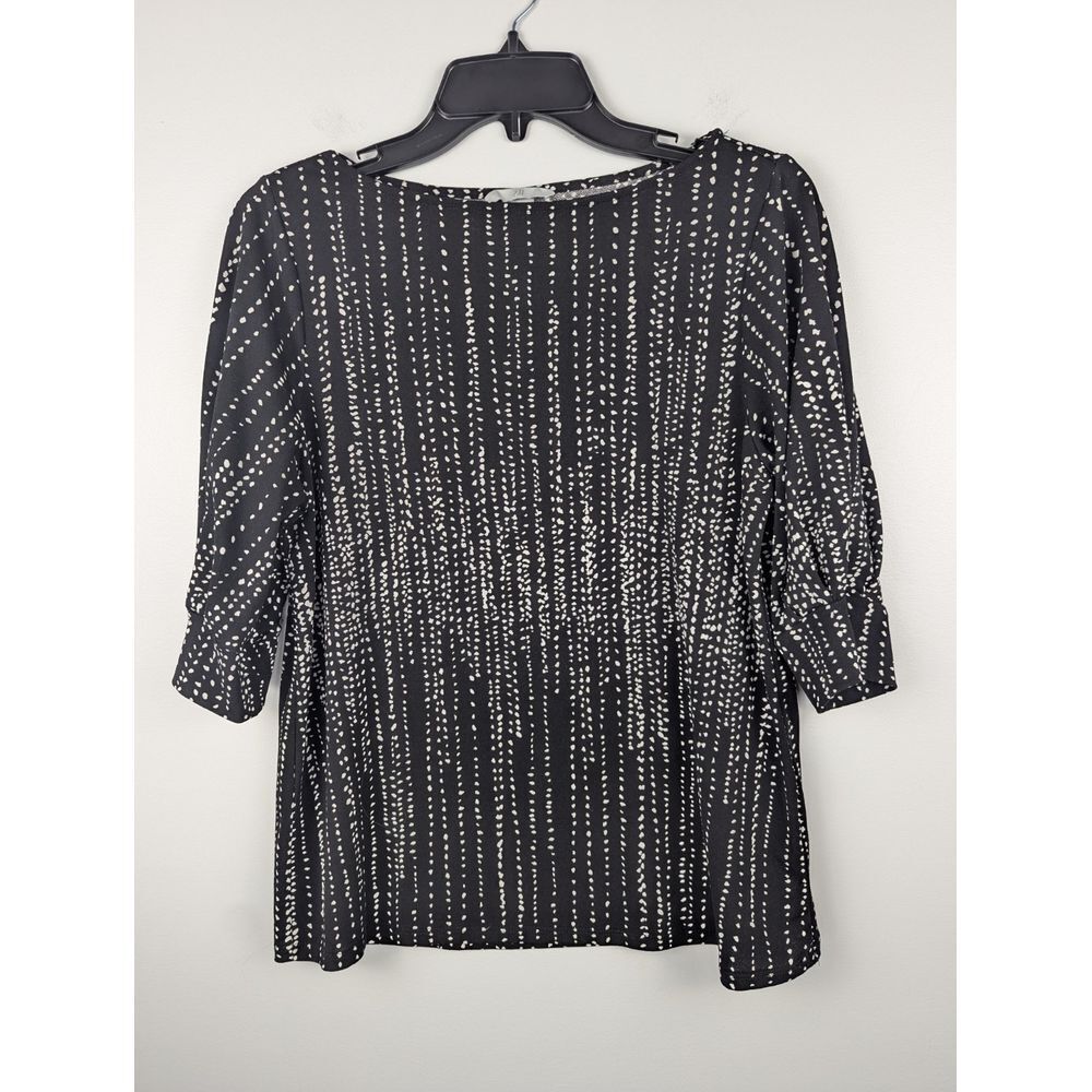 H&M Women's Blouse Black & White S Top Shirt Pate Circle Polka Dot Pattern Work